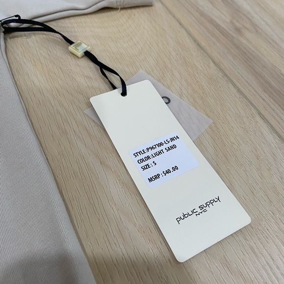 Public Supply Short Sleeve Shirt Oversize Fit Men's Small Heavy Light Sand - Picture 4 of 5